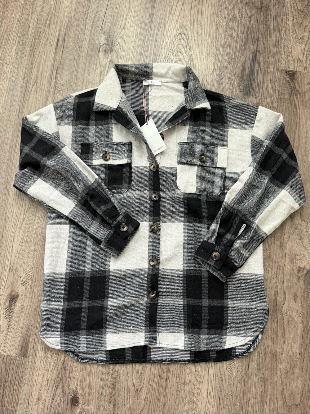 Source Unknown Black & Gray Plaid Button-Down Shirt